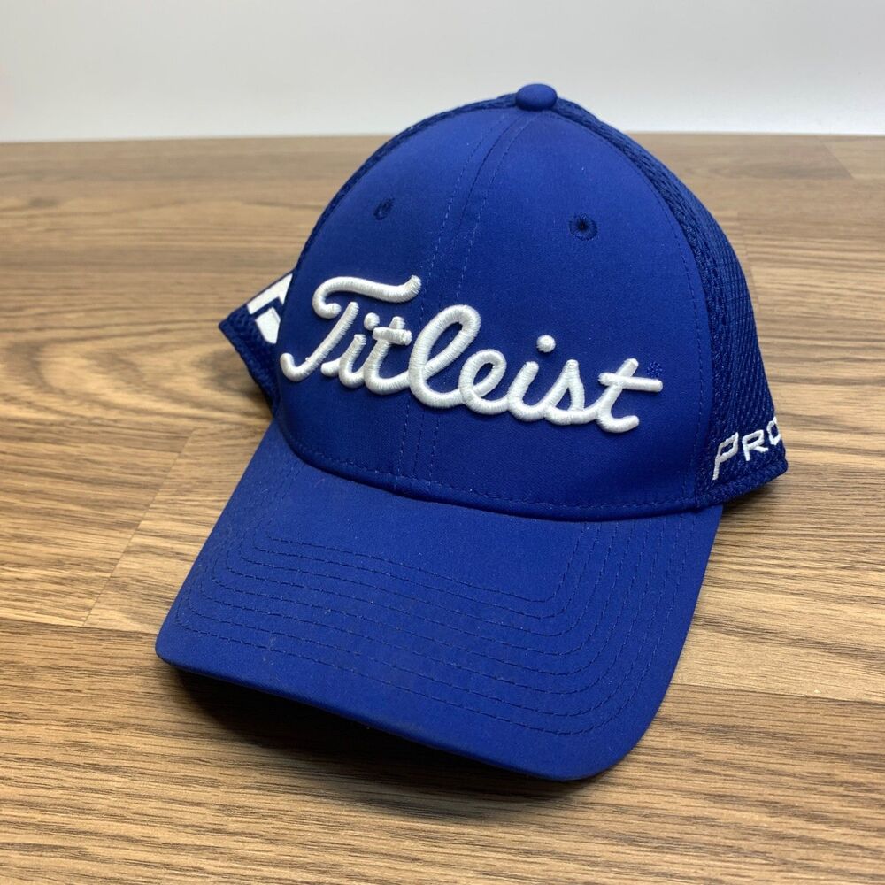 Titleist New Era Pro V1 FJ Foot Joy Fitted Mesh Hat Men’s Small Medium Blue